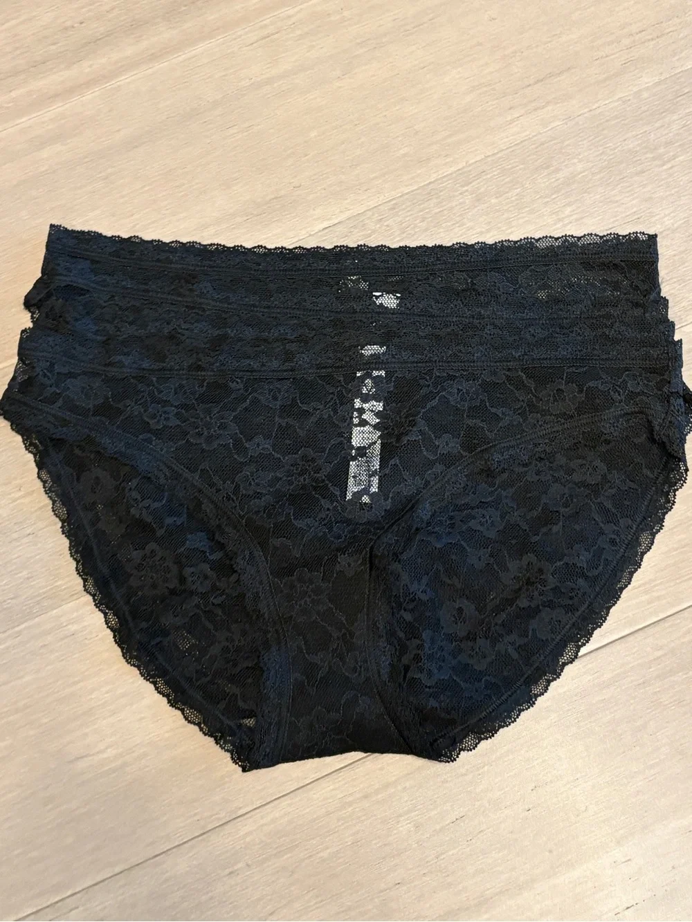 Victoria's Secret Black Floral Lace Bikini Panty (4 pair)